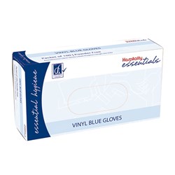 Essentials Collection [Powdered] Vinyl Gloves Small - Blue